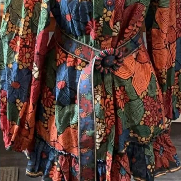 FARM Rio Multicolor Floral Long-Sleeve Mini Dress - Picture 2 of 6